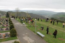 “100 trees on the occasion of the 100th anniversary”.  Kapan, April 22