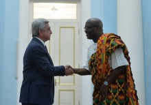 GHANA’S NEWLY-APPOINTED AMBASSADOR TO ARMENIA PRESENTS HIS CREDENTIALS TO PRESIDENT