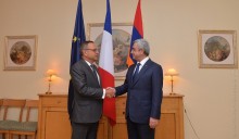 PRESIDENT VISITS FRENCH EMBASSY IN ARMENIA ON FRENCH NATIONAL DAY