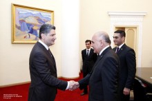 Тигран Саркисян принял делегацию, возглавляемую Вице-премьер-министром Туркменистана