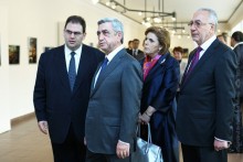 President Serzh Sargsyan observed the Ara Guler exhibition on the Armenian motives