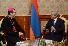 PRESIDENT SERZH SARGSYAN AWARDED THE APOSTOLIC NUNCIO OF THE HOLY SEE IN THE SOUTHERN CAUCASUS CLAUDIO GUGEROTTI