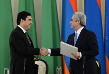 Состоялся телефонный разговор Президента Сержа Саргсяна с Президентом Туркменистана Гурбангулы Бердымухамедовым