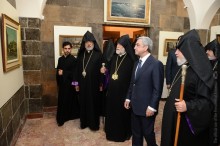 AT THE HOLY SEE OF ETCHMIADZIN PRESIDENT SERZH SARGSYAN VISITED ROUBEN SEVAK MUSEUM