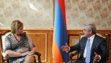 PRESIDENT SERZH SARGSYAN RECEIVED URUGUAY'S MINISTER OF TOURISM AND SPORT LILIAM KECHICHIAN