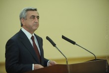 PRESIDENT SERZH SARGSYAN MADE A PRESS STATEMENT CONCERNING THE EVENTS IN KESAB