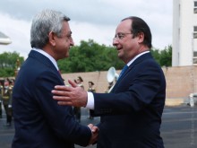 Official farewell ceremony of French President having arrived in Armenia on a state visit took place