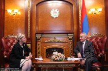 NA President Galust Sahakyan Receives the Ambassador of Latvia to the RA