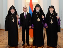 PRESIDENT HELD MEETING WITH CATHOLICOS OF ALL ARMENIANS, CATHOLICOS OF GREAT HOUSE OF CILICIA AND CATHOLICOS PATRIARCH OF HOUSE OF CILICIA