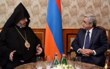 PRESIDENT RECEIVES ARMENIAN PATRIARCH OF JERUSALEM HIS BEATITUDE ARCHBISHOP NOURHAN MANOUGIAN