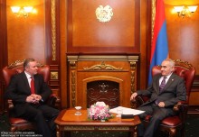 RA NA President Galust Sahakyan Receives the Ambassador of Ukraine to the RA Ivan Kukhta