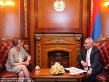 RA NA President Galust Sahakyan Receives the Ambassador Extraordinary and Plenipotentiary of the United Kingdom to the RA Katherine Leach
