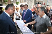 Mayor Taron Margaryan watched the process of building improvement