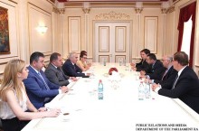 RA NA President Galust Sahakyan Receives the Parliamentary Delegation from the Canadian Confederation