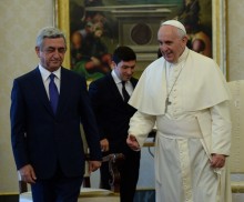PRESIDENT SERZH SARGSYAN MEETS POPE FRANCIS IN VATICAN